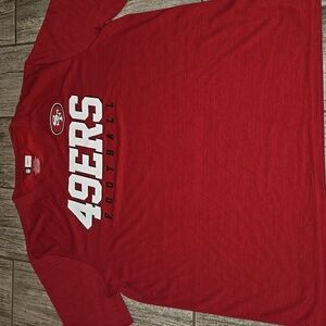 Men's Red 49ERS Football Short Sleeve Tee - Team Logo